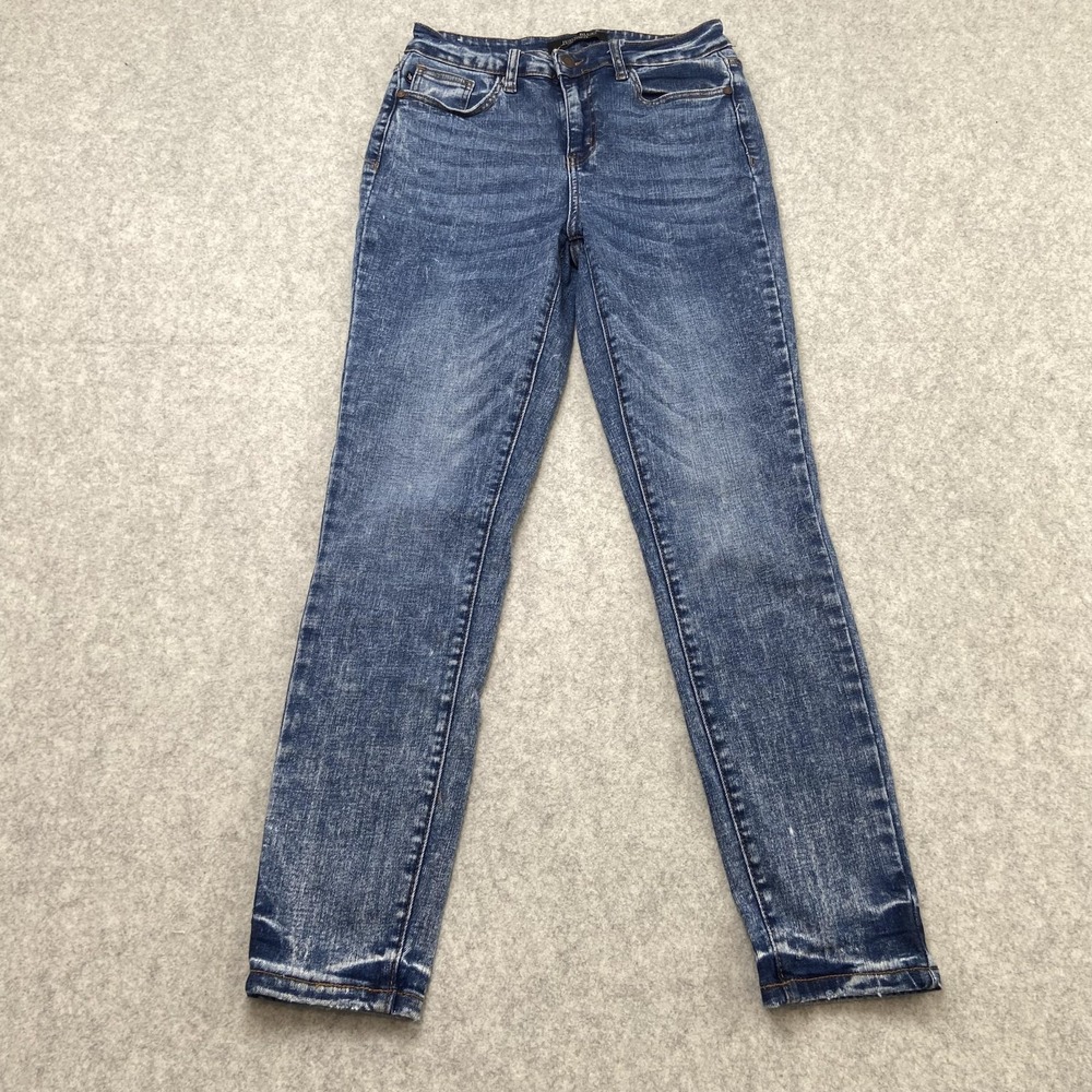 Judy Blue Womens 7/28 Skinny Jeans (26x27) Blue Mid Rise Stretch Denim